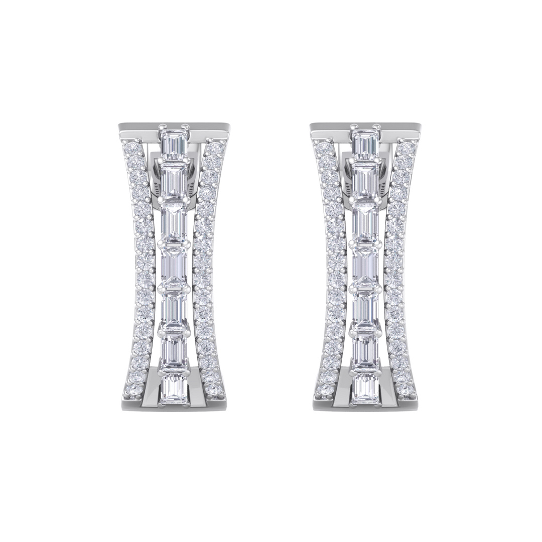 Diamond earrings in white gold with white diamonds of 1.13 ct in weight