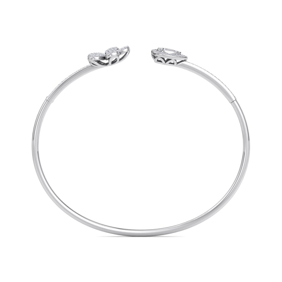 Cuff bracelet in rose gold with white diamonds of 0.72 ct in weight