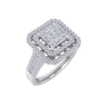 Load image into Gallery viewer, Square cluster engagement ring in rose gold with white diamonds of 0.68 ct in weight