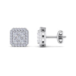 Load image into Gallery viewer, Classic Square stud earrings in rose gold with white diamonds of 0.51 ct in weight