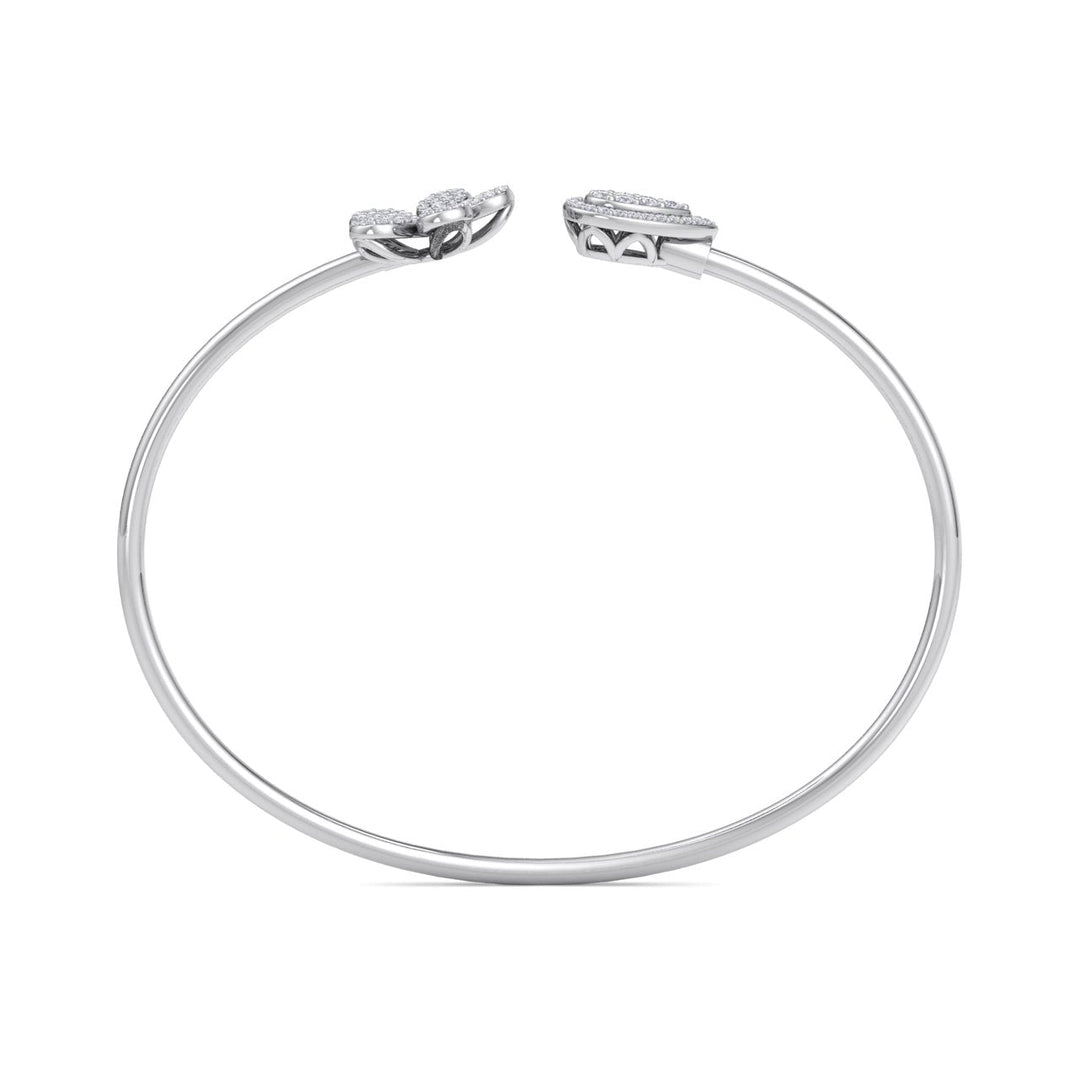 Cuff bracelet in rose gold with white diamonds of 0.49 ct in weight