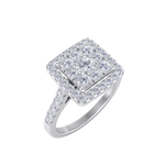 Load image into Gallery viewer, Square cluster ring in rose gold with white diamonds of 1.01 ct in weight