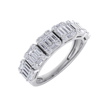 Load image into Gallery viewer, Baguette half eternity ring in yellow gold with white diamonds of 2.28 ct in weight