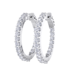 Load image into Gallery viewer, Diamond eternity hoop earrings in rose gold with white diamonds of 2.00 ct in weight