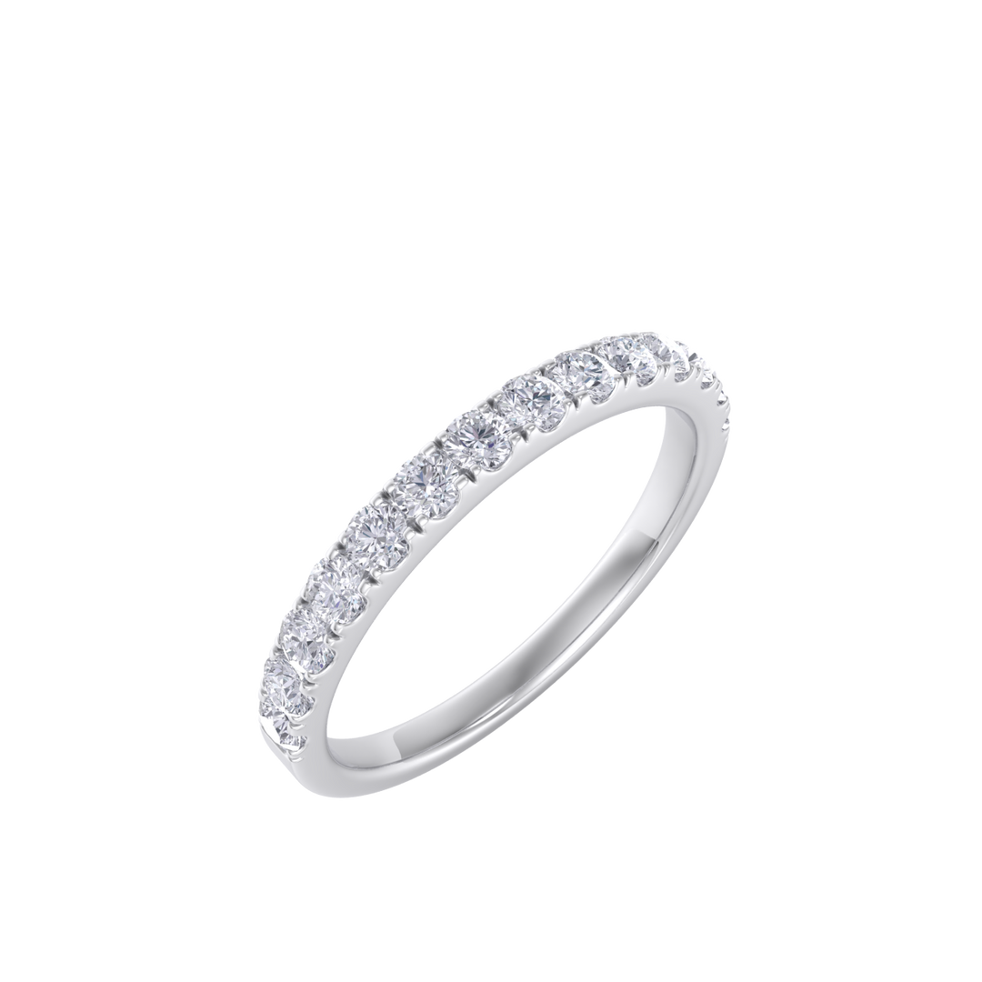 Classic Wedding band in rose gold with white diamonds of 0.49 ct in weight