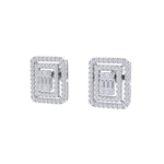 Load image into Gallery viewer, Square stud earrings in yellow gold with white diamonds of 1.83 ct in weight