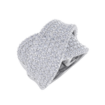 Load image into Gallery viewer, Ribbon ring in yellow gold with white diamonds of 3.36 ct in weight