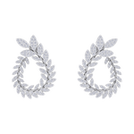 Load image into Gallery viewer, Leaf earrings in white gold with white diamonds of 1.91 ct in weight