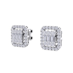 Load image into Gallery viewer, Square stud earrings in rose gold with white diamonds of 0.40 ct in weight