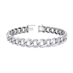 Load image into Gallery viewer, Diamond curb chain link bracelet in rose gold with white diamonds of 1.82 ct in weight