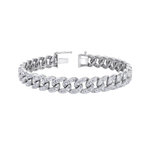 Load image into Gallery viewer, Tapper diamond curb chain link bracelet in white gold with white diamonds of 6.30 ct in weight