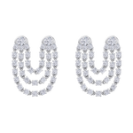 Load image into Gallery viewer, Duo diamond earrings in rose gold with white diamonds of 2.44 ct in weight