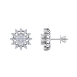 Load image into Gallery viewer, Stud earrings in white gold with white diamonds of 0.89 ct in weight