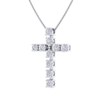 Load image into Gallery viewer, Diamond Cross Pendant in rose gold with white diamonds of 1.10 ct in weight