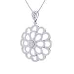 Load image into Gallery viewer, Flower Pendant in rose gold with white diamonds of 2.38 ct in weight