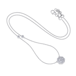 Load image into Gallery viewer, Flower shaped necklace in yellow gold with white diamonds of 0.39 ct in weight