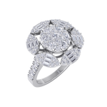Load image into Gallery viewer, Diamond flower ring in yellow gold with white diamonds of 1.52 ct in weight