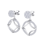 Load image into Gallery viewer, Drop earrings in white gold with white diamonds of 1.14 ct in weight