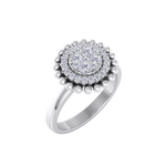Load image into Gallery viewer, Halo Diamond ring in yellow gold with white diamonds of 0.34 ct in weight