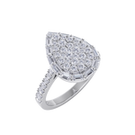 Load image into Gallery viewer, Pear cluster ring in rose gold with white diamonds of 1.01 ct in weight