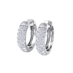 Load image into Gallery viewer, Diamond huggies earrings in white gold with white diamonds of 0.99 ct in weight