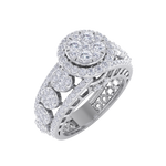 Load image into Gallery viewer, Halo cluster ring in rose gold with white diamonds of 1.53 ct in weight