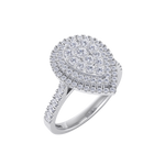 Load image into Gallery viewer, Pear cluster engagement ring in white gold with white diamonds of 0.63 ct in weight