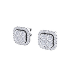 Load image into Gallery viewer, Square cluster stud earrings in rose gold with white diamonds of 1.00 ct in weight