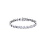 Load image into Gallery viewer, Baguette tennis bracelet in white gold with white diamonds of 3.50 ct in weight