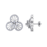 Load image into Gallery viewer, Flower shaped stud earrings in white gold with white diamonds of 0.84 ct in weight