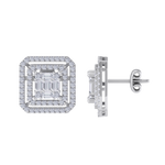 Load image into Gallery viewer, Square earrings in white gold with baguette white diamonds of 0.78 ct in weight