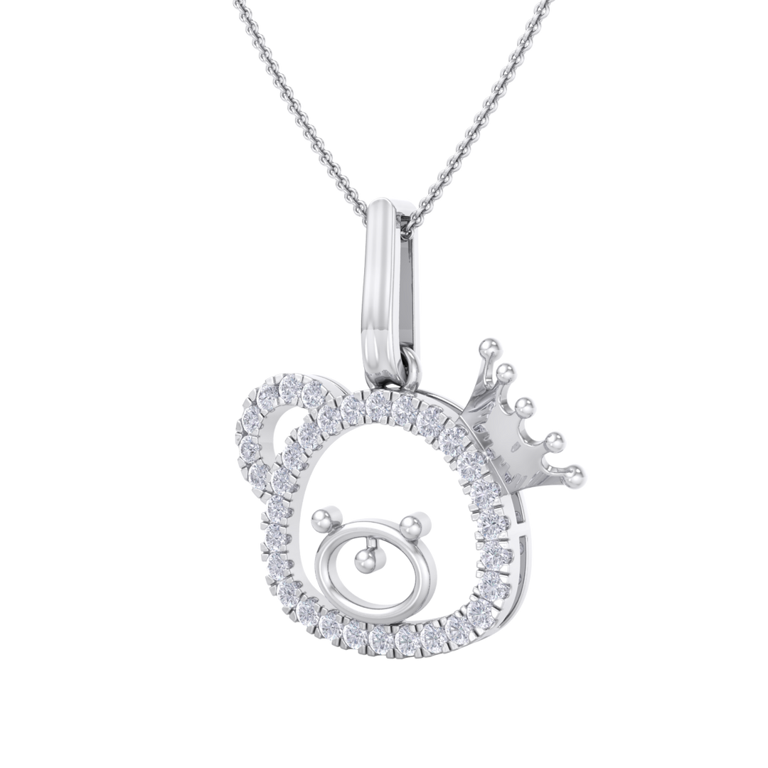 Cute Pendant in white gold with white diamonds of 0.58 ct in weight