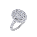 Load image into Gallery viewer, Oval cluster ring in rose gold with white diamonds of 1.02 ct in weight