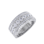 Load image into Gallery viewer, Five row diamond ring in yellow gold with white diamonds of 1.39 ct in weight