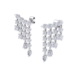 Load image into Gallery viewer, Climber dangle earrings in white gold with white diamonds of 3.01 ct in weight