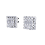 Load image into Gallery viewer, Square stud earrings in yellow gold with white diamonds of 0.73 ct in weight