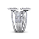 Load image into Gallery viewer, Multi-band diamond ring in white gold with white diamonds of 2.65 ct in weight