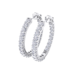 Load image into Gallery viewer, Diamond eternity hoop earrings in rose gold with white diamonds of 4.82 ct in weight