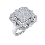 Load image into Gallery viewer, Grande square diamond ring in rose gold with white diamonds of 1.36 ct in weight