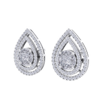 Load image into Gallery viewer, Pear shaped stud earrings in rose gold with white diamonds of 1.03 ct in weight