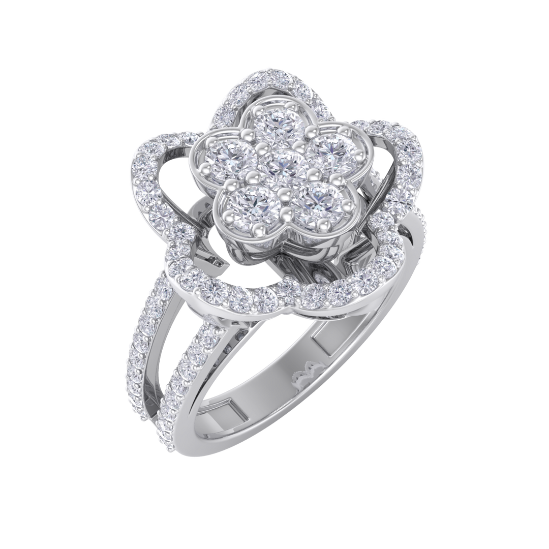 Elegant Diamond ring in yellow gold with white diamonds of 0.89 ct in weight