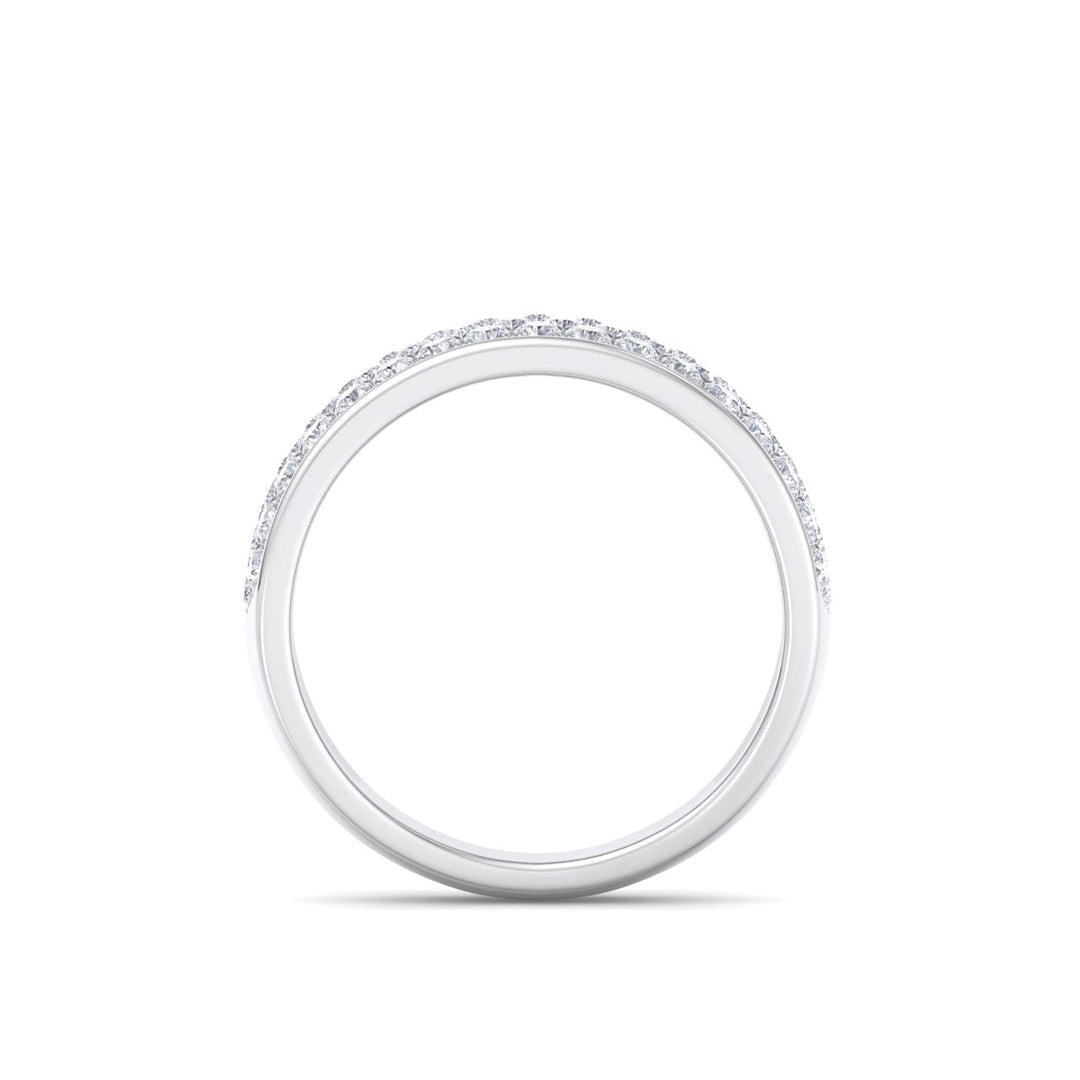 Classic Wedding band in rose gold with white diamonds of 0.83 ct in weight