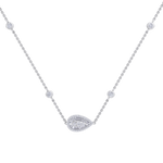 Load image into Gallery viewer, Pear shaped necklace in rose gold with white diamonds of 1.04 ct in weight
