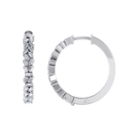 Load image into Gallery viewer, Baguette diamond hoops earrings in white gold with white diamonds of 0.73 ct in weight