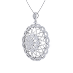 Load image into Gallery viewer, Oval Pendant in yellow gold with white diamonds of 1.97 ct in weight