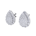 Load image into Gallery viewer, Drop cluster earrings in yellow gold with white diamonds of 1.55 ct in weight