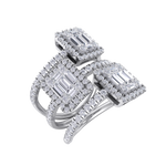 Load image into Gallery viewer, Three band ring in rose gold with white diamonds of 1.59 ct in weight