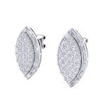 Load image into Gallery viewer, Marquise stud earrings in yellow gold with white diamonds of 1.67 ct in weight