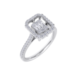 Load image into Gallery viewer, Square diamond ring in rose gold with white diamonds of 0.45 ct in weight