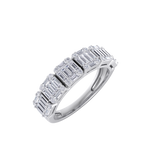 Load image into Gallery viewer, Anniversary ring with baguette white diamonds in rose gold with white diamonds of 2.03 ct in weight